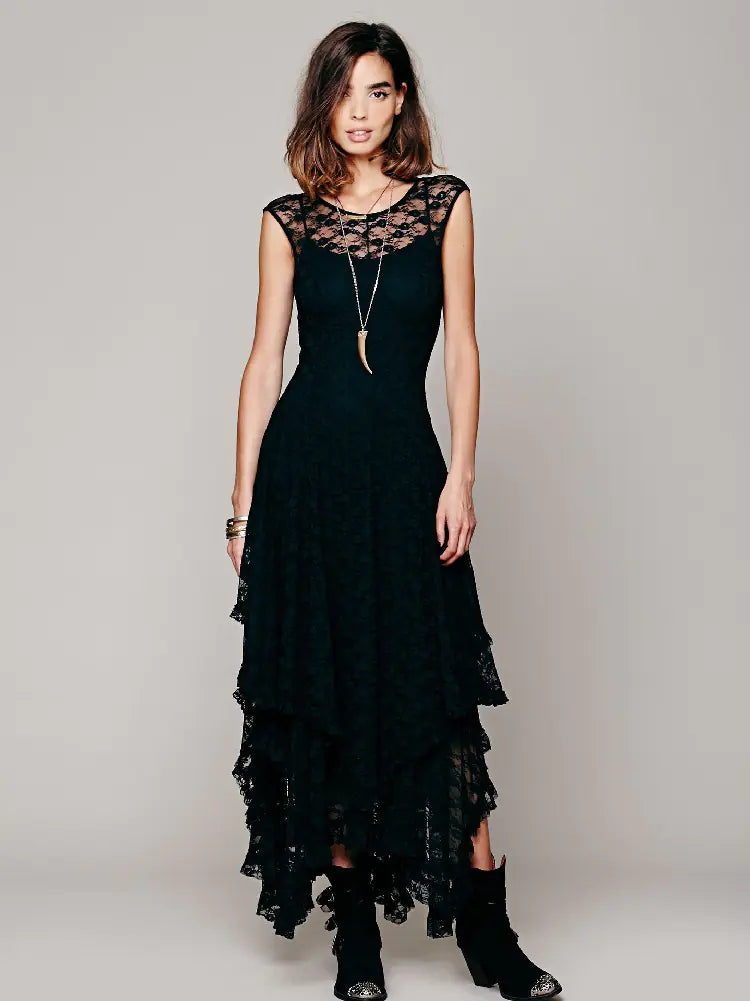 Irregular Lace Dress for Women in Fashion Style
