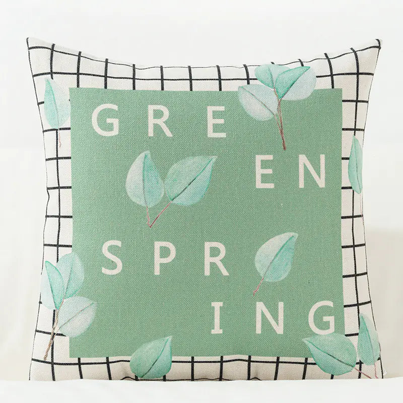 Artistic Plant-Themed Pillow Cover for Sofa and Car
