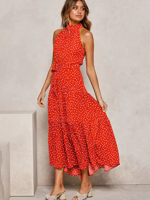 Women's V-neck Halter Dress