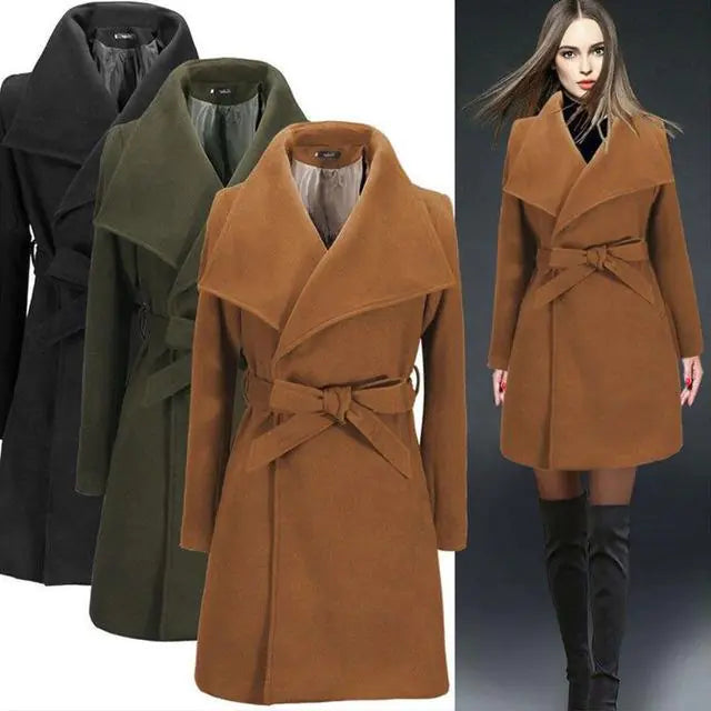 Fashionable Women's Woolen Coat for Winter