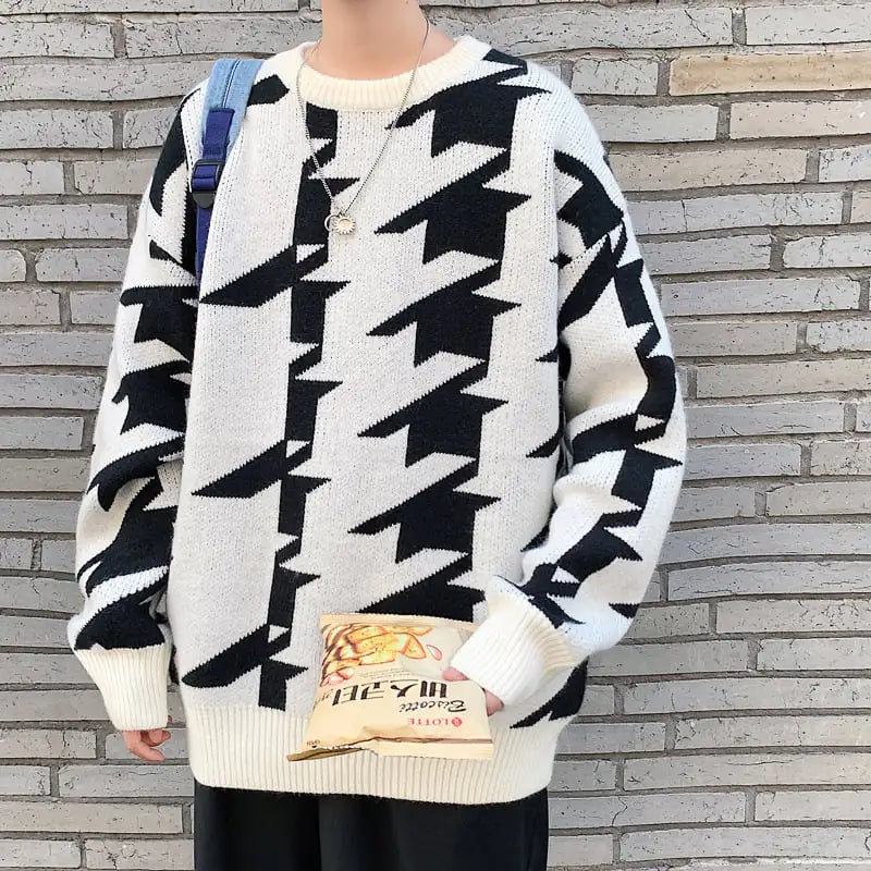 Casual Round Neck Pullover Sweater for Men