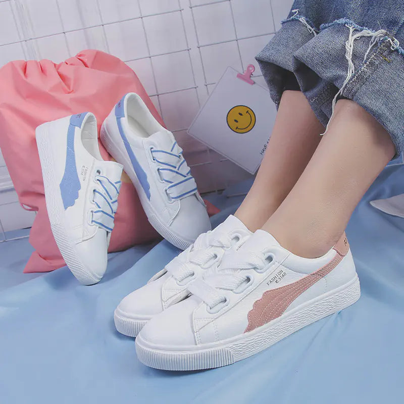 New Korean Style Casual White Sneakers for Girls