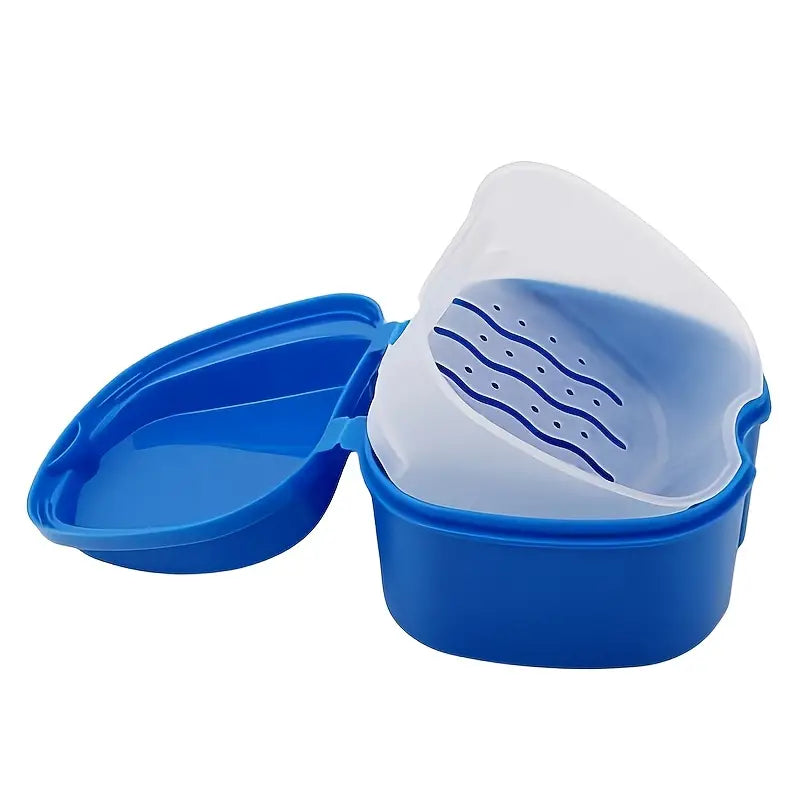 Apple-Shaped Retainer Cleaner Case for Dentures