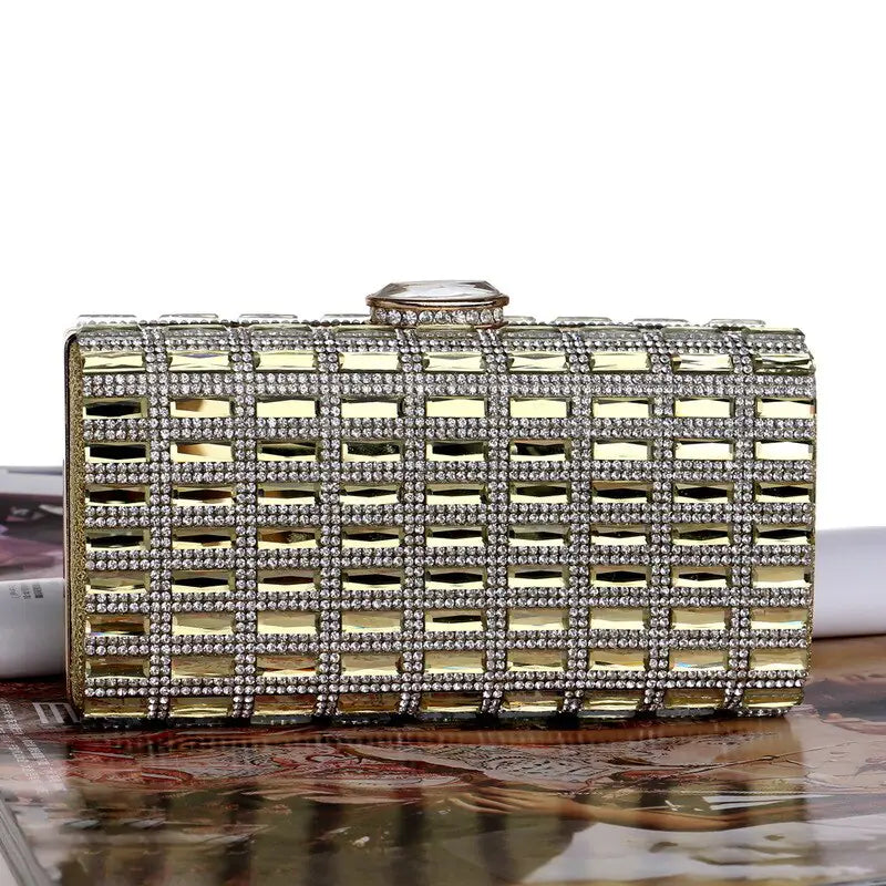 Acrylic Evening Clutch Bag with Chain Shoulder Strap