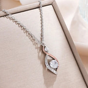 Elegant Two-Tone Gemstone Pendant Necklace