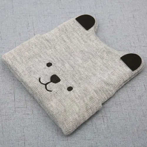 Knitted Bear Ear Beanie Hat for Kids