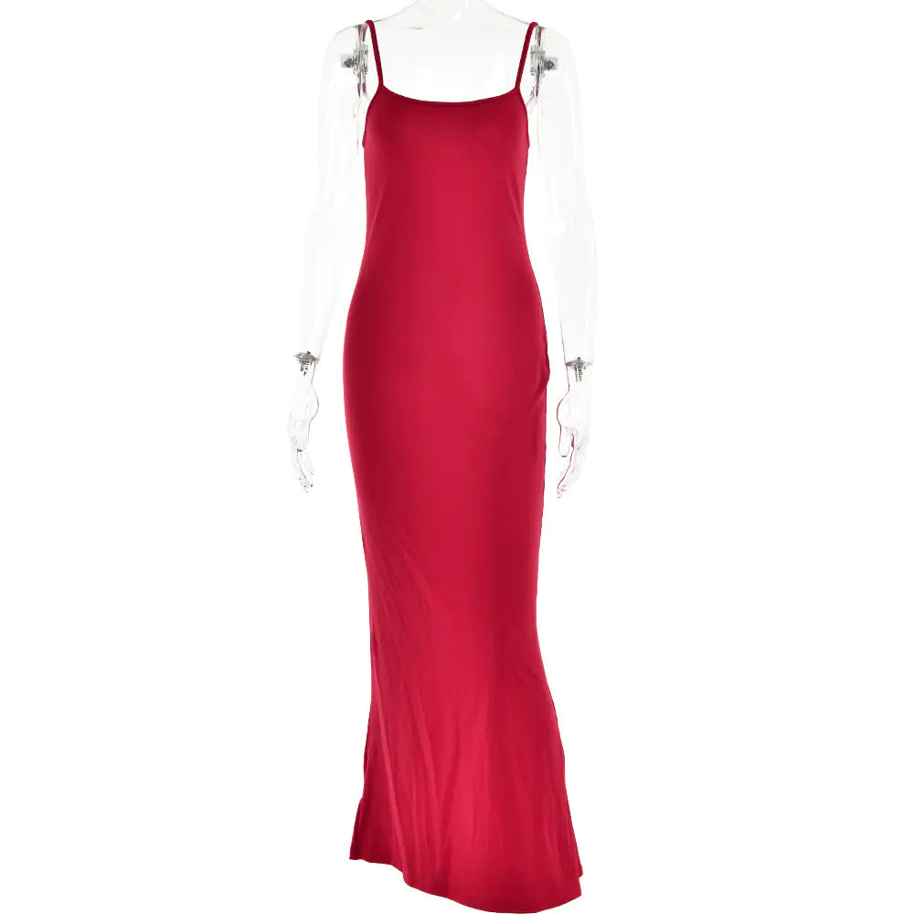 Slim-fitting Patchwork Camisole Dress for Women