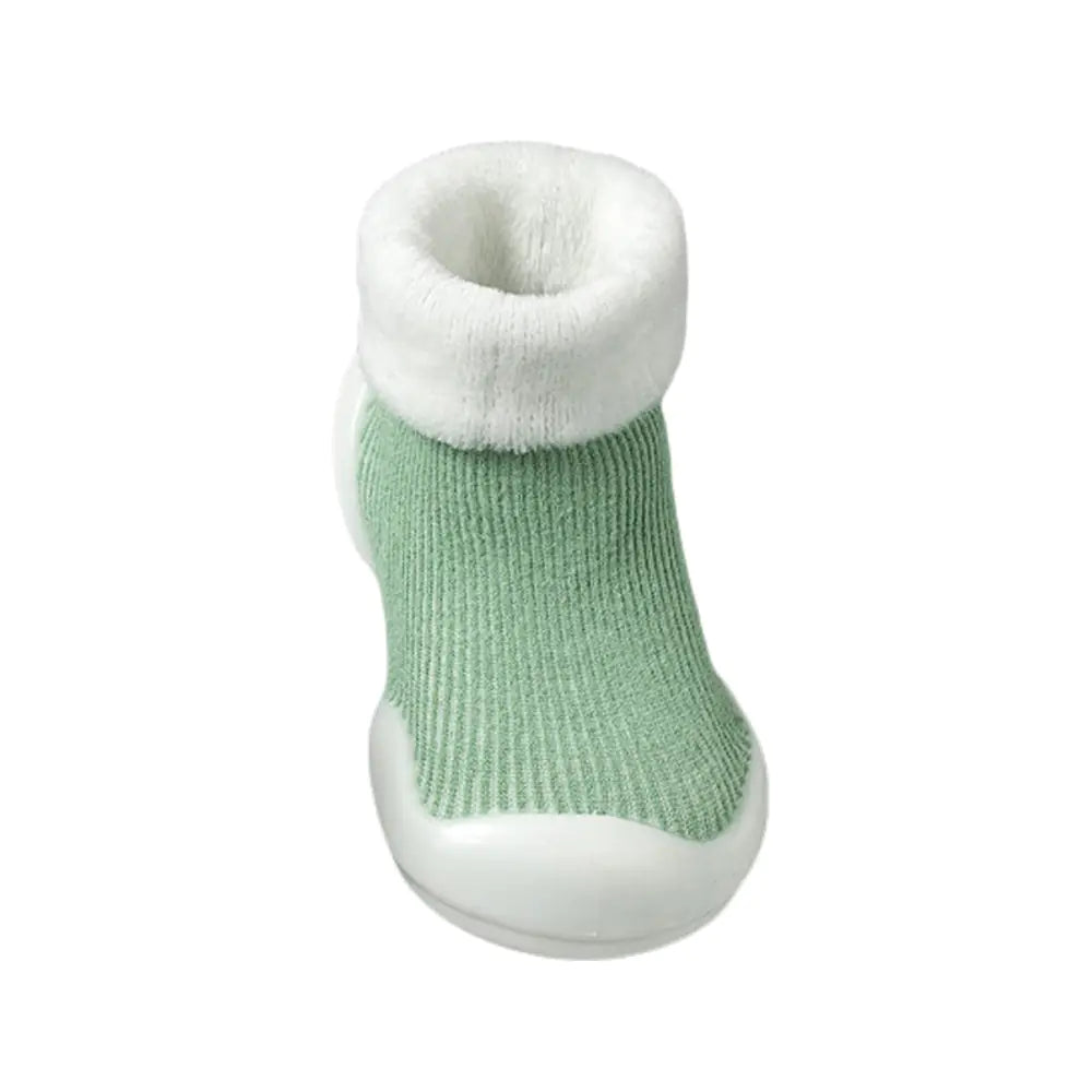 Thickened Fleece Baby Walking Socks with Non-Slip Sole