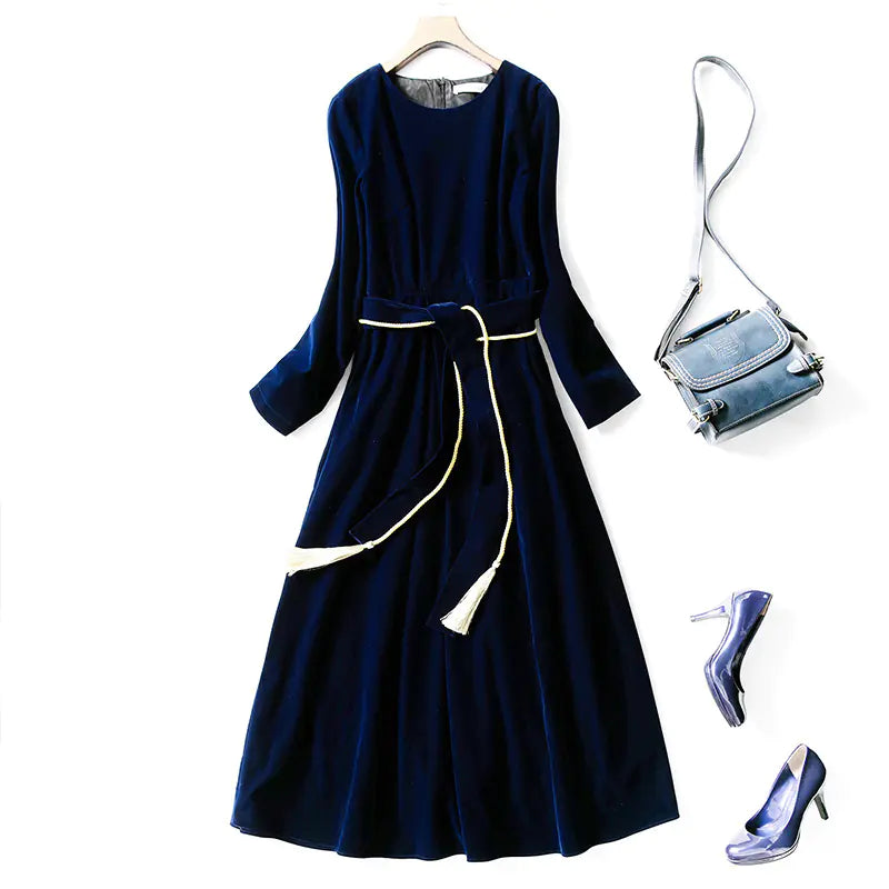 Elegant Velvet Maxi Dress for Evening Events