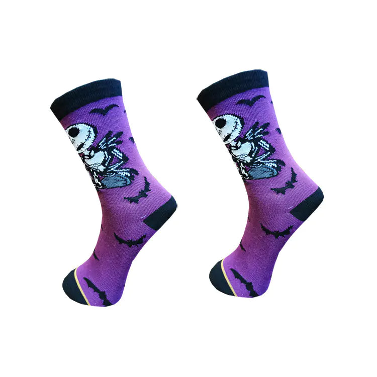 Halloween Series Jack Skellington Mid-Calf Socks for Women