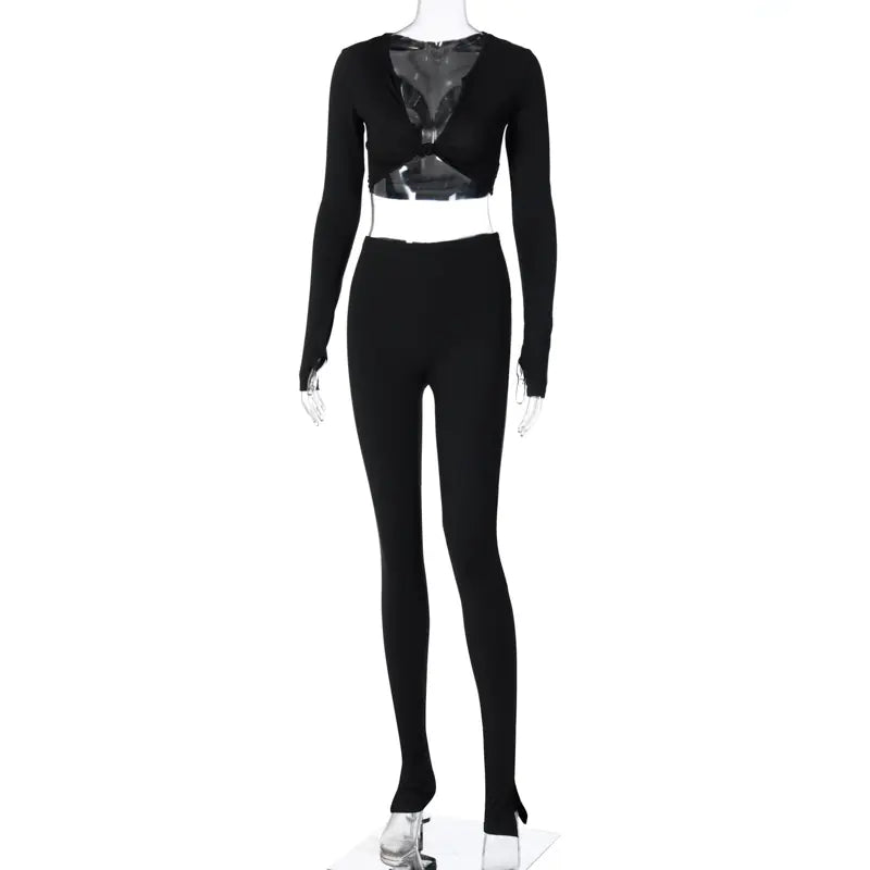 V-Neck Slim Fit Yoga Sports Set