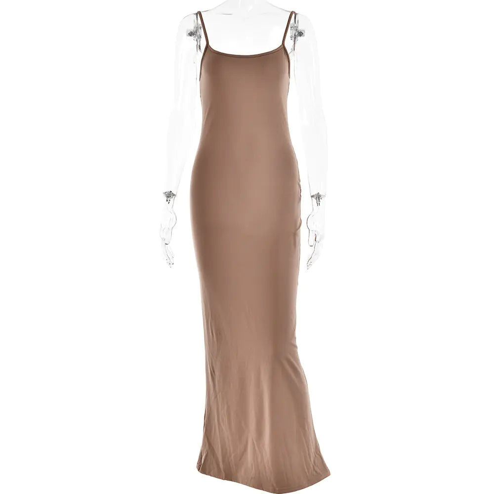 Slim-fitting Patchwork Camisole Dress for Women