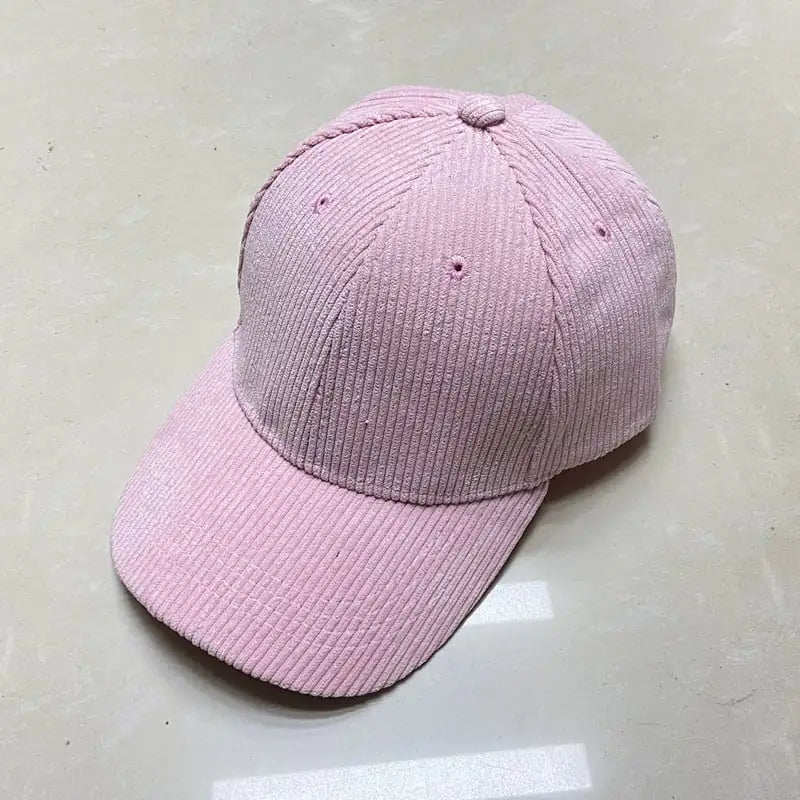 Unisex Corduroy Striped Duck Tongue Hat