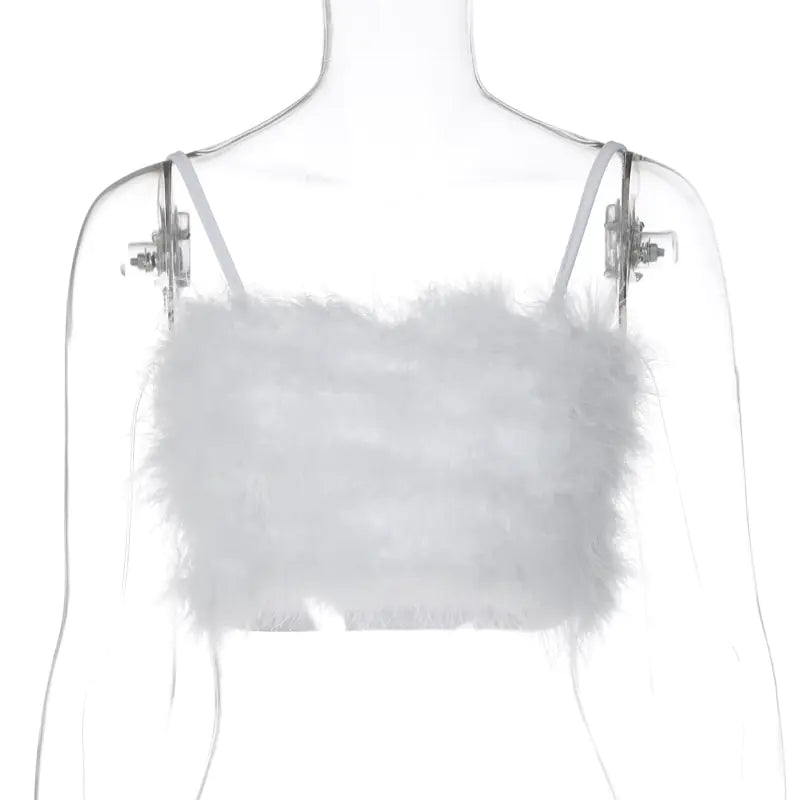 Colorful Fluffy Flame Strapless Top for Women