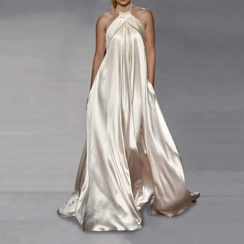Solid Color Big Hem Dress in Fashion Style