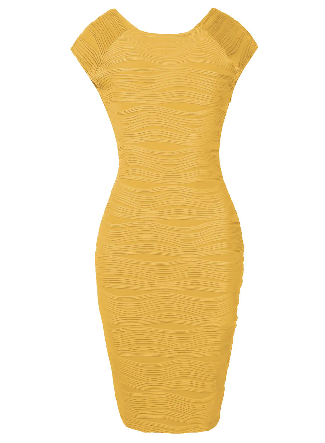Striped V-Neck Dress with Stretch Fabric
