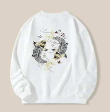 Chinese Style Men's Plus Size Loose Print Hoodie