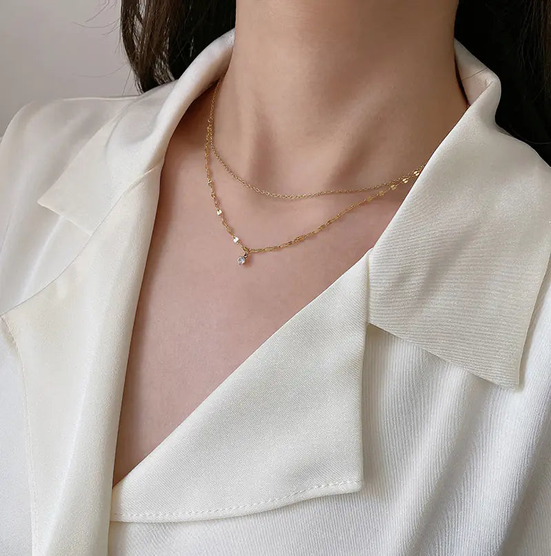 Titanium Steel Necklace for Women - Gold Layered Chain