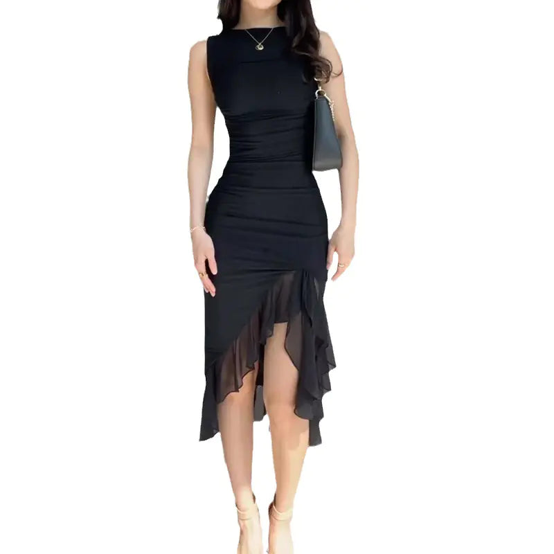 2023 Summer Women's Fashion Solid Color Dress