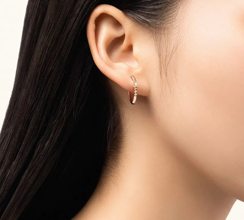 925 Sterling Silver Spring Buckle Earrings Fruit Elegance