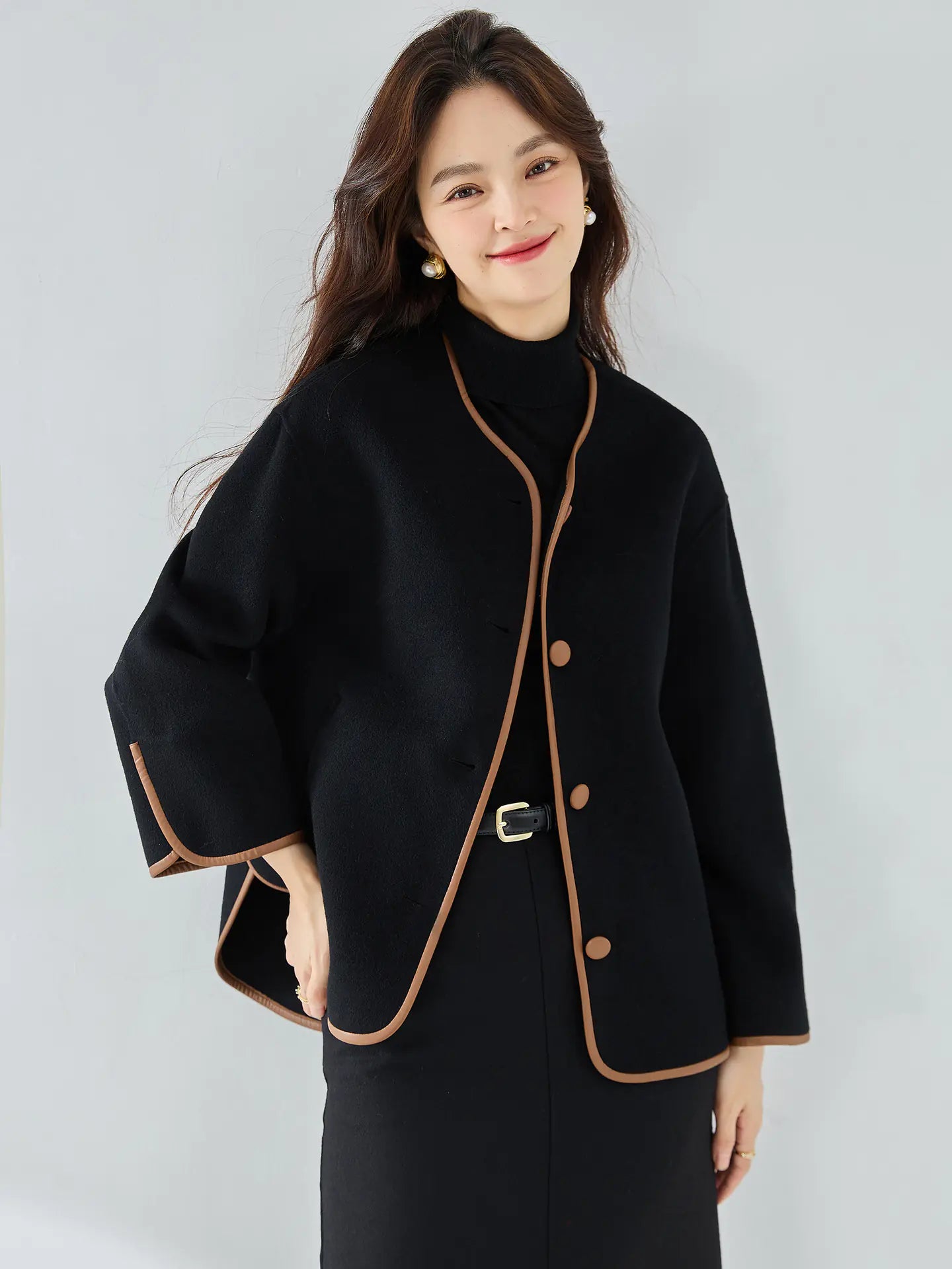Color Block Short Jacket and Shorts Set