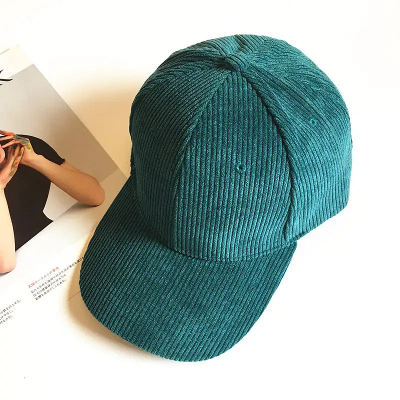 Unisex Corduroy Striped Duck Tongue Hat