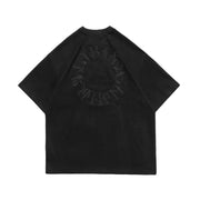 Men's Suede American Street Embroidered Letter T-Shirt