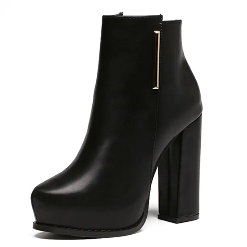 2019 Women's Chunky Heeled Waterproof Martin Boots