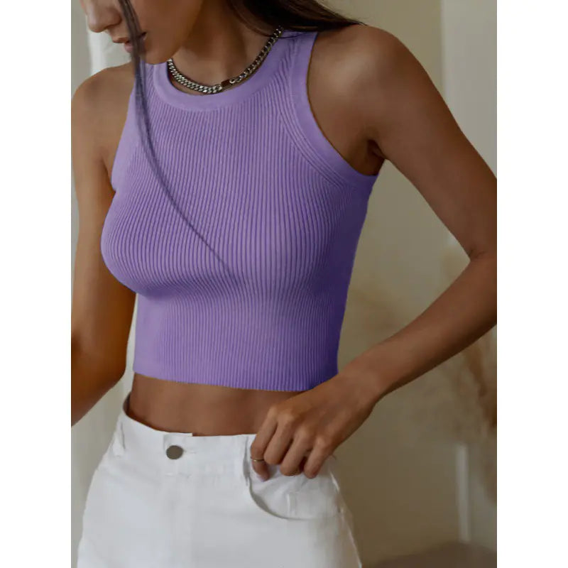 Women’s Knitted Vest - Summer 2023 Solid Color Top