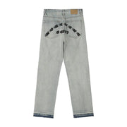 Men's Light Washed Loose Straight Leg Jeans