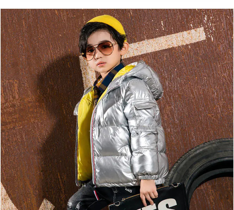 Shiny Down Jacket for Kids - Winter Outerwear