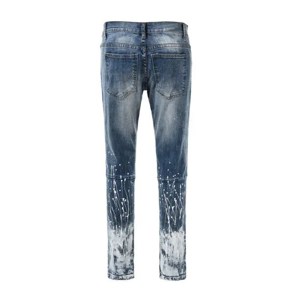High Street Ink Splashing Jeans for Men and Women