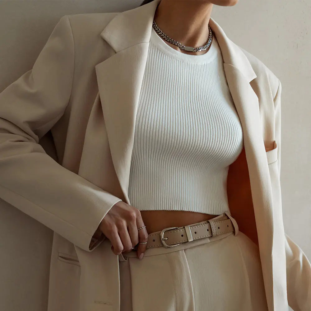 Women’s Knitted Vest - Summer 2023 Solid Color Top