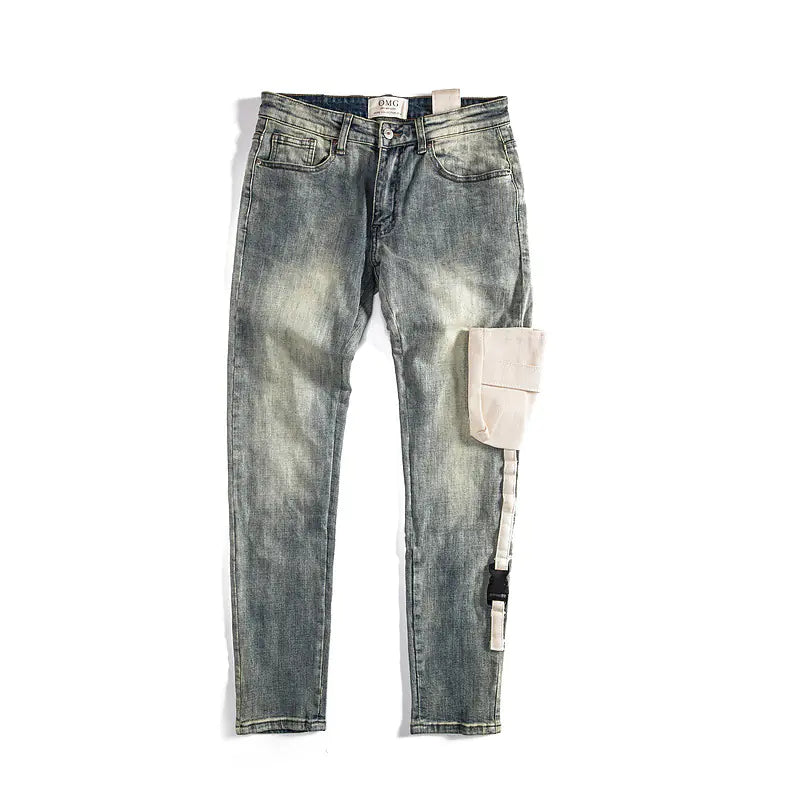 Kanye Style High Street Functional Slim Fit Jeans