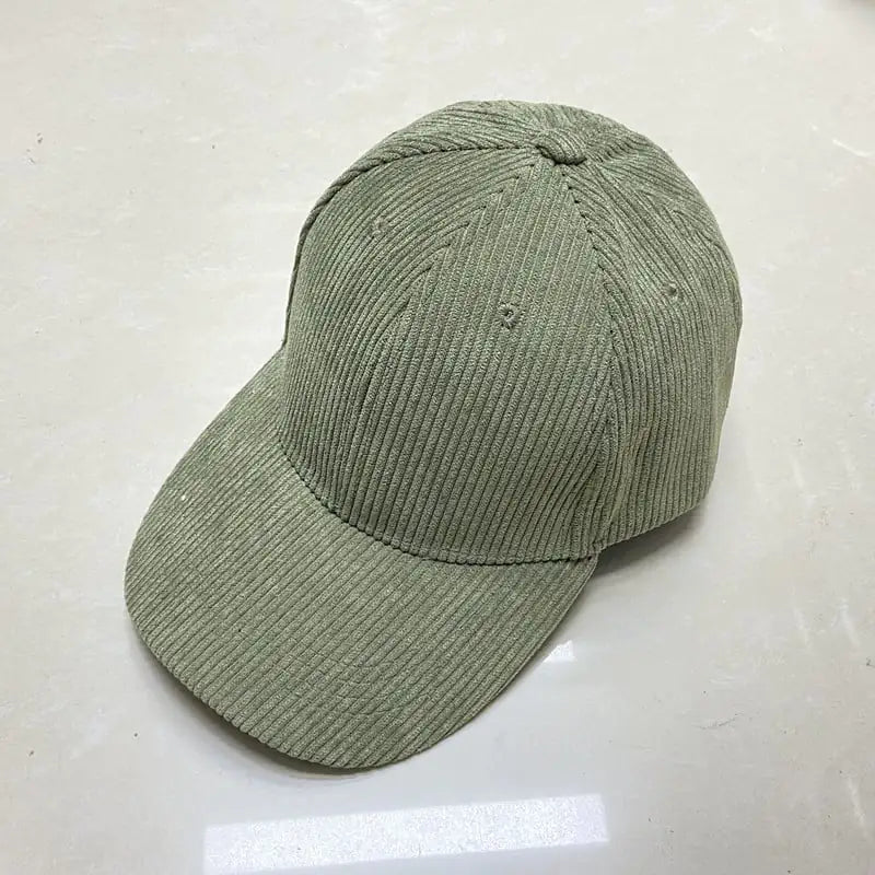 Unisex Corduroy Striped Duck Tongue Hat