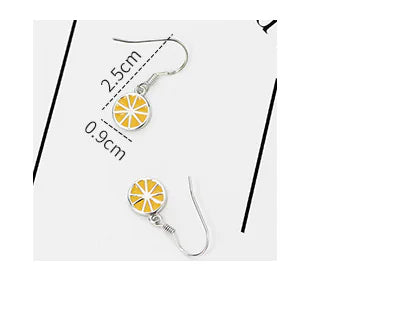 925 Silver Lemon Earrings Minimalist Charm