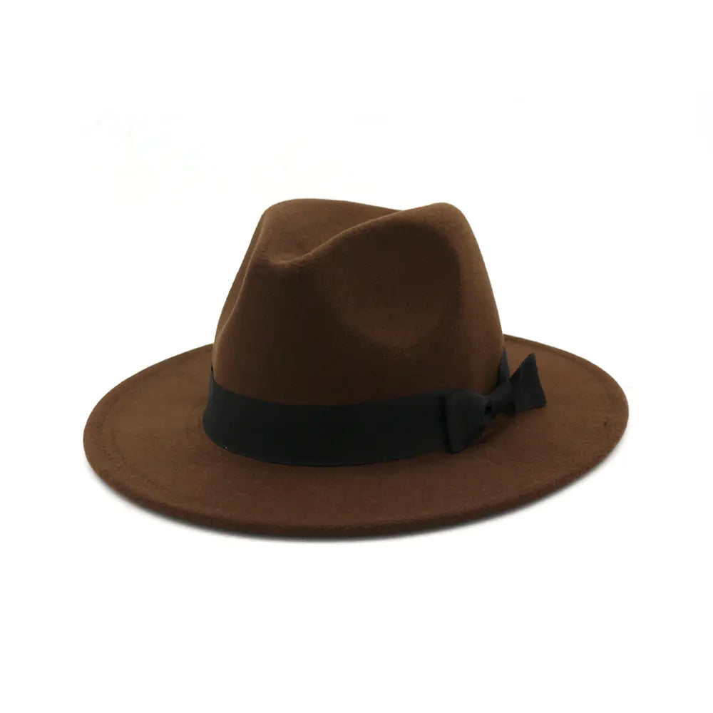 Vintage Wool Jazz Hat for Women - Wide Brim Style