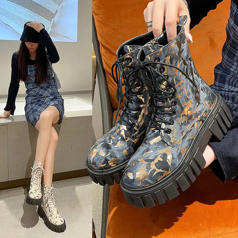 Art Graffiti Knight Boots