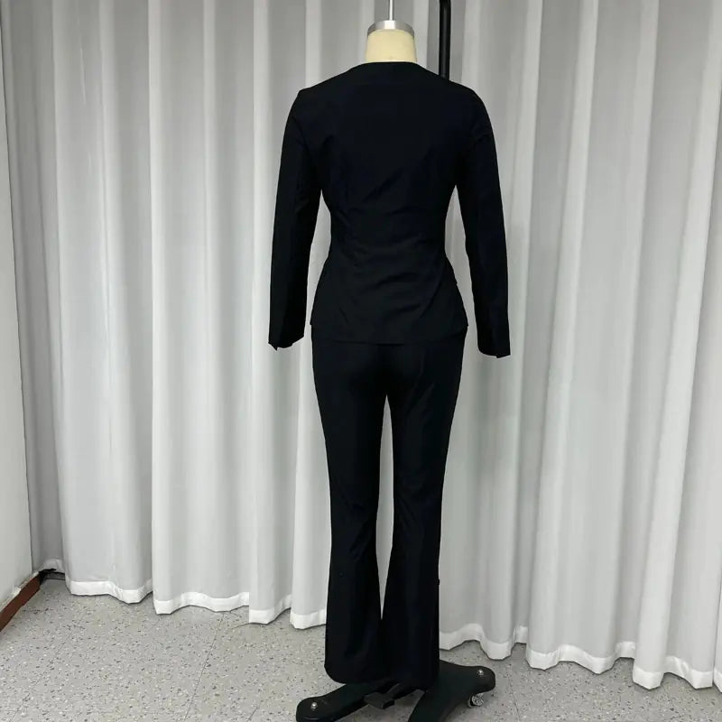 2023 Fall Women's Slim-Fit Solid Color Suit Set