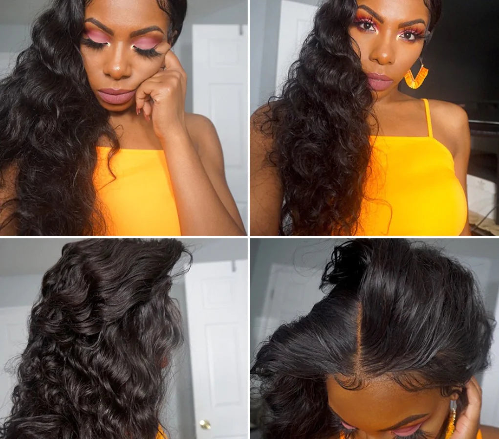 Natural Black Small Curly Wave Wig - 14" High-Temperature Fiber