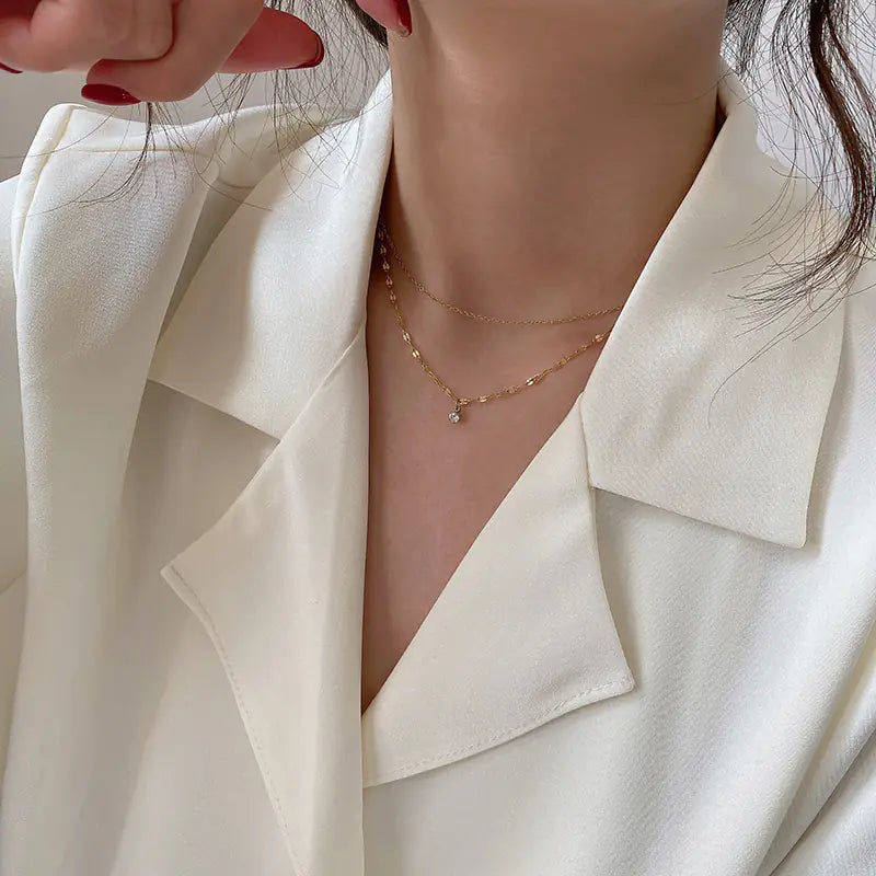 Titanium Steel Necklace for Women - Gold Layered Chain