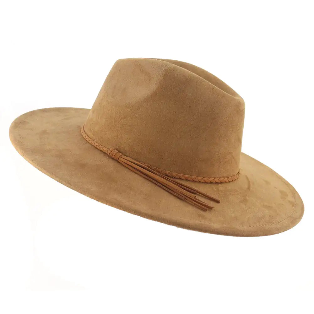 Jazz Women's Suede Peach Top Hat with 10cm Brim