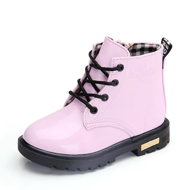 Waterproof PU Leather Winter Boots for Kids