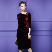 2020 Spring V-Neck Sequin Midi Dress for Women