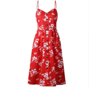 Sunflower Pineapple Print Backless Dress for Women