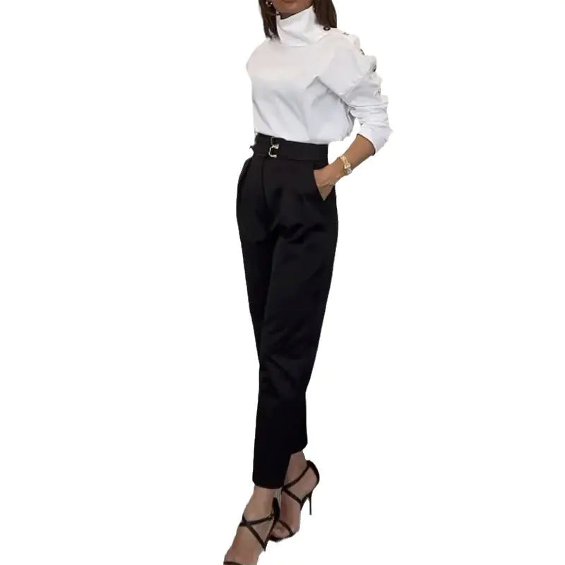 2023 Fall Fashion Women's Solid Color Set with Turtleneck