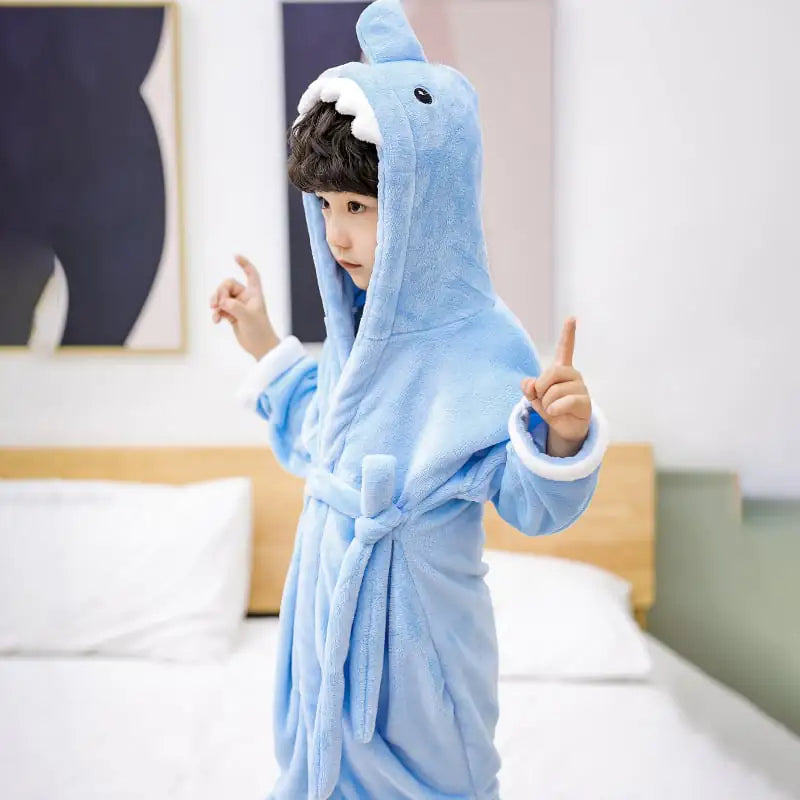 Flannel Baby Bathrobe and Pajamas Nightgown