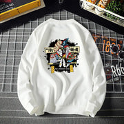 Chinese Style Men's Plus Size Loose Print Hoodie
