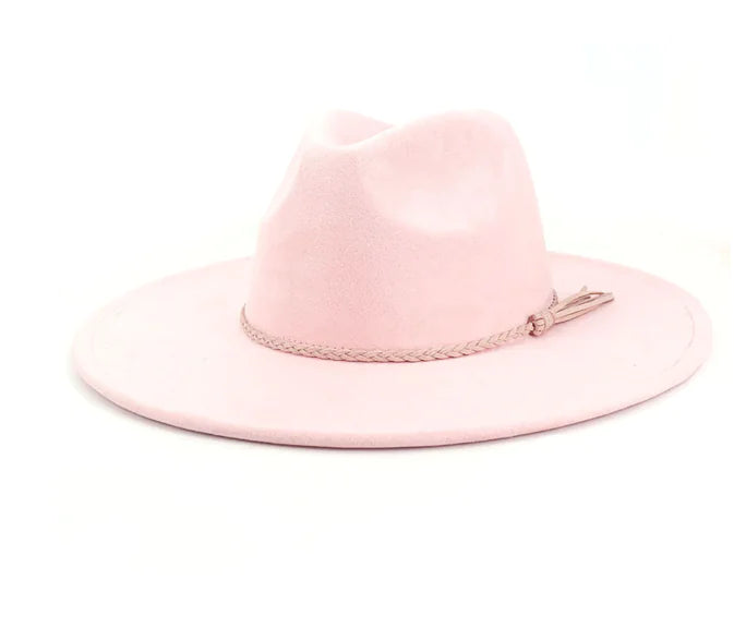 Jazz Women's Suede Peach Top Hat with 10cm Brim