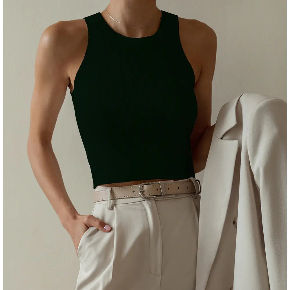 Women’s Knitted Vest - Summer 2023 Solid Color Top